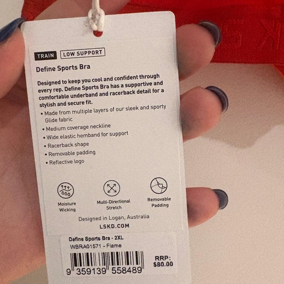 Red Women's Sports Bra - Picture 4 of 4